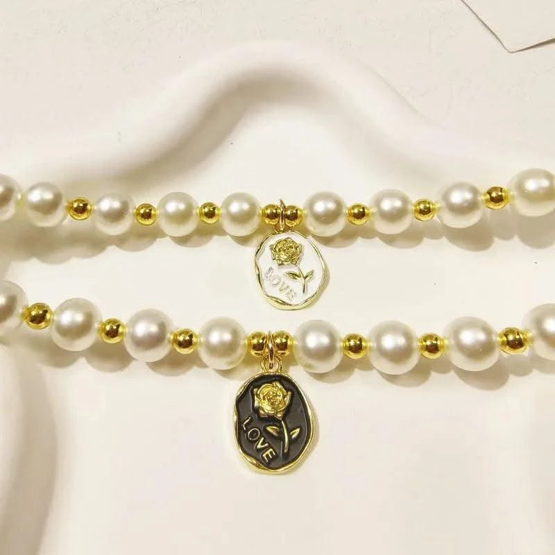 Pet Collar Adjustable Pearl Cat Collars Cute Rose Flower Kitten Puppy Necklace Pet Product Cat Dog Accessories