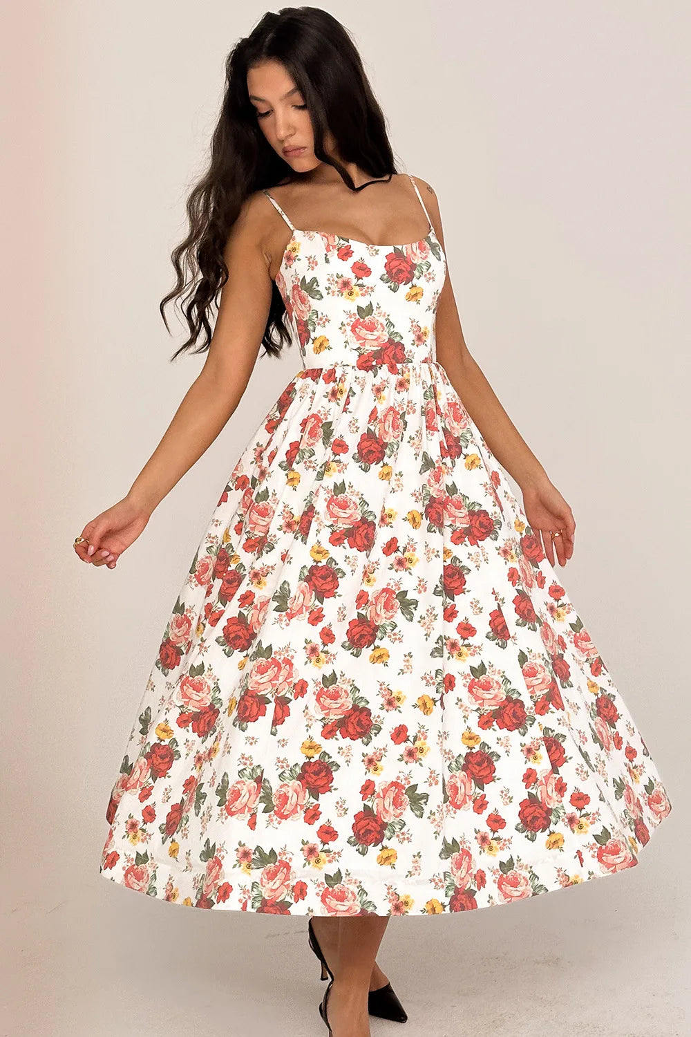 Elegant floral prints Dresses for summer women's dresses 2024 New Skinny Sexy Backless SLeeveless High Waist Maxi Sling Dress