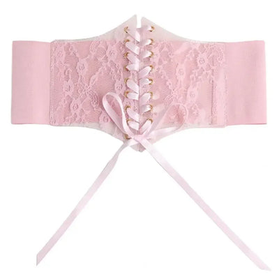 Fashion Women Waist Corset Flower Embroidery Elastic Waistband Black White Red Pink Wide Lace Slimming Body Belts Cummerbunds