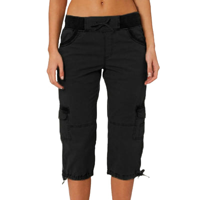 Multi Pocket Trousers Outdoor Y2k Cargo Pants Women Streetwear Sports Cropped Pants Overalls Thin Loose Cargo Shorts Pantalones