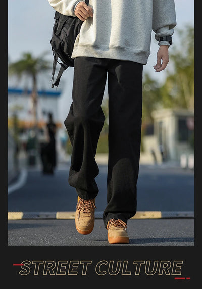 2025 New Men's Baggy Casual Jeans Male High Street Straight Leg Denim Pants American Classic Retro Autumn Casual Long Trousers