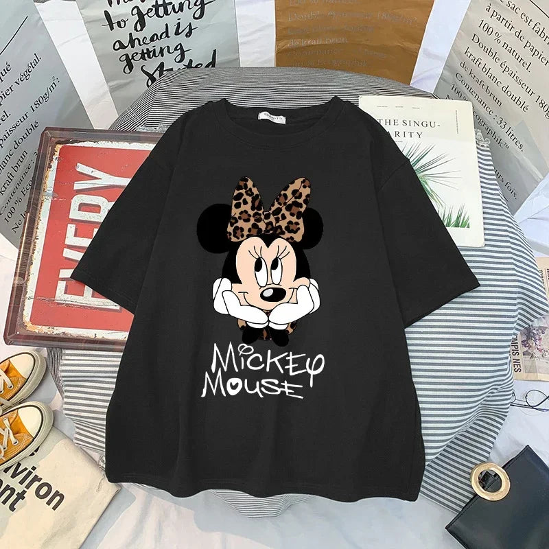 Kawaii Women T-Shirts Mickey Anime Blouses Clothing Graphic Clothes Harajuku Oversized T Shirt Womens Tops Y2k