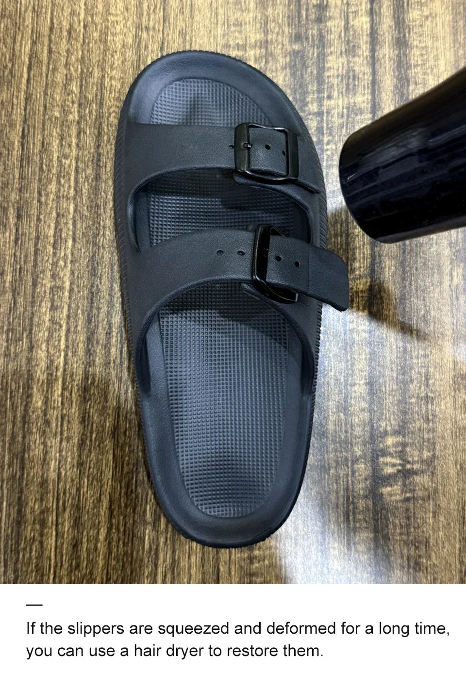 Women's Slippers Fashion Thick Sole Double Buckle Sandals Men Pool Beach Garden Quick Dry Open Toe Indoor Outdoor Shoes