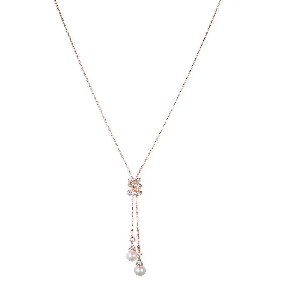 Thick Necklaces for Women Fashion Charm Pendant Necklace Necklace Crystal Long Ladies Pearls Sweate Luxury Necklaces Chain