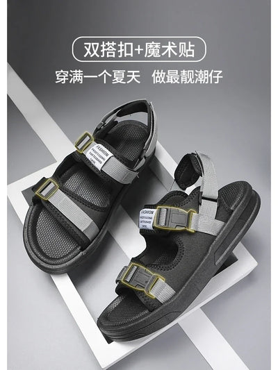 Men Sandals 2024 Trending Men's Luxury Sandals Man Summer 2024 Shiatsu Slippers Flat Sandal Beach Shoes Platform Sandals. Mens