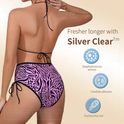 Period Swimsuit Bottom Swimming Women Bikini Bottom Women Solid Black Tie Side Leopard Panties Swimwear 2024New Period Underwear