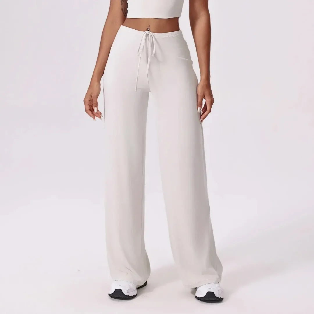 Yoga Pants Sports Fitness Thin Breathable Wide-leg Loose Sports Flared Trousers Outdoor Running Straight-leg Trousers for Women
