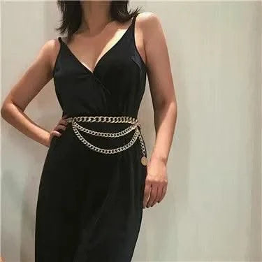 Designer Retro Tassel Chain  Metal Belt For Women| Punk Fringe Waist Dress Female |Silver Gold | Ladies