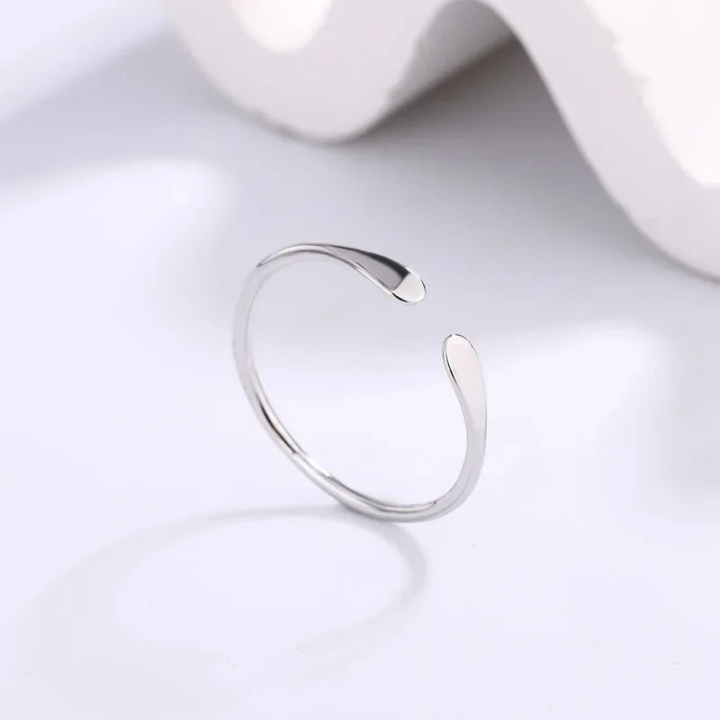 925 Sterling Silver Engagement Fine Jewelry Ladies Water Droplets Fine Stackable Rings For Women Jewellery Moneys 925