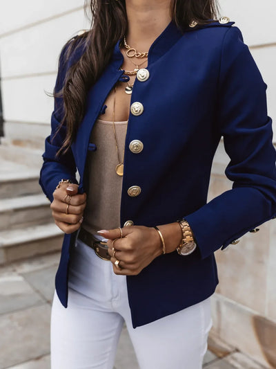 Women's Blazers Long-sleeved Suit Tops Fashion Slim Buttons Casual Sblazer Street Office Coats for Female