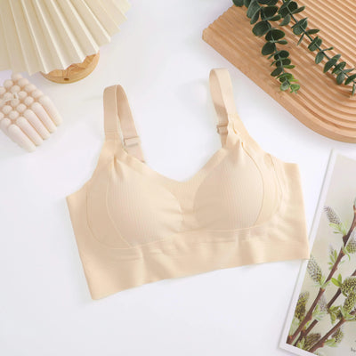 Plus Size Women Seamless Bras Sexy V Waist Brassiere Padded Wireless Soft Sleepwear Female Solid Breathable Underwear Lingerie