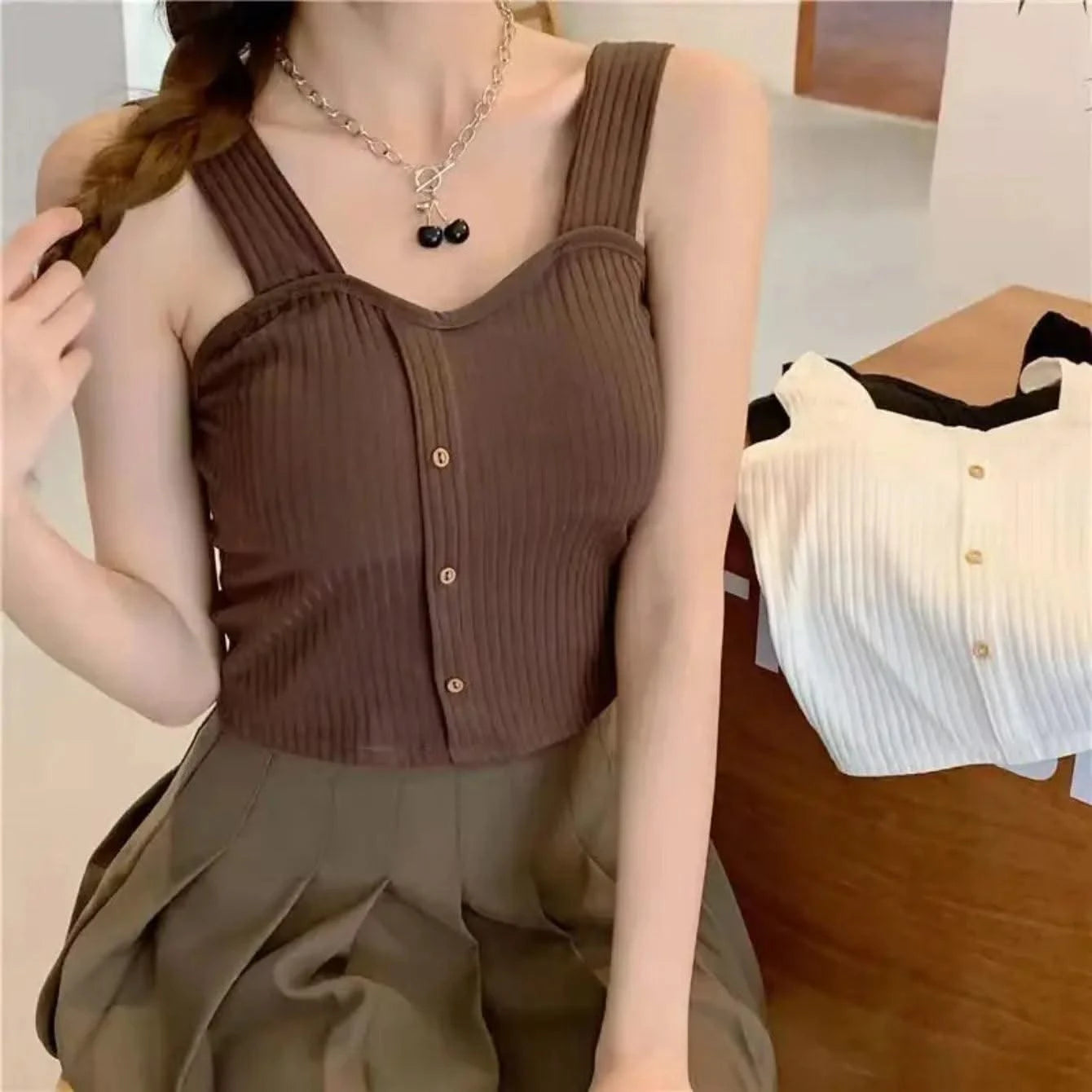 Women's Y2K Cropped Tops with Bra Pads Summer Corset