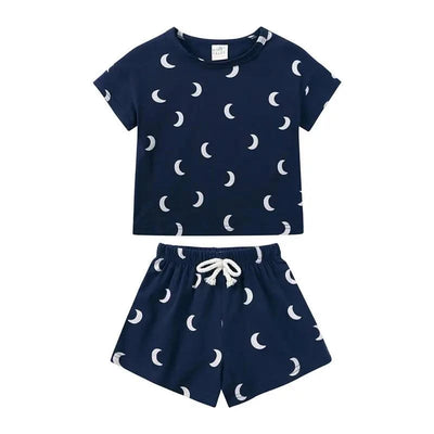 Summer Kids Clothes Boys Outfit Set Cartoon Print Cotton Short Sleeve Tops Shorts 2 Pcs Fashion Children Clothing 1-3 Years