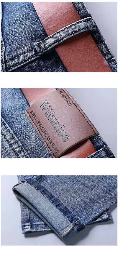 Classic Business Casual Jeans Men 2025 New Fashion Retro Slim Stretch Denim Trousers Male High Quality Luxury Pants Men Clothing