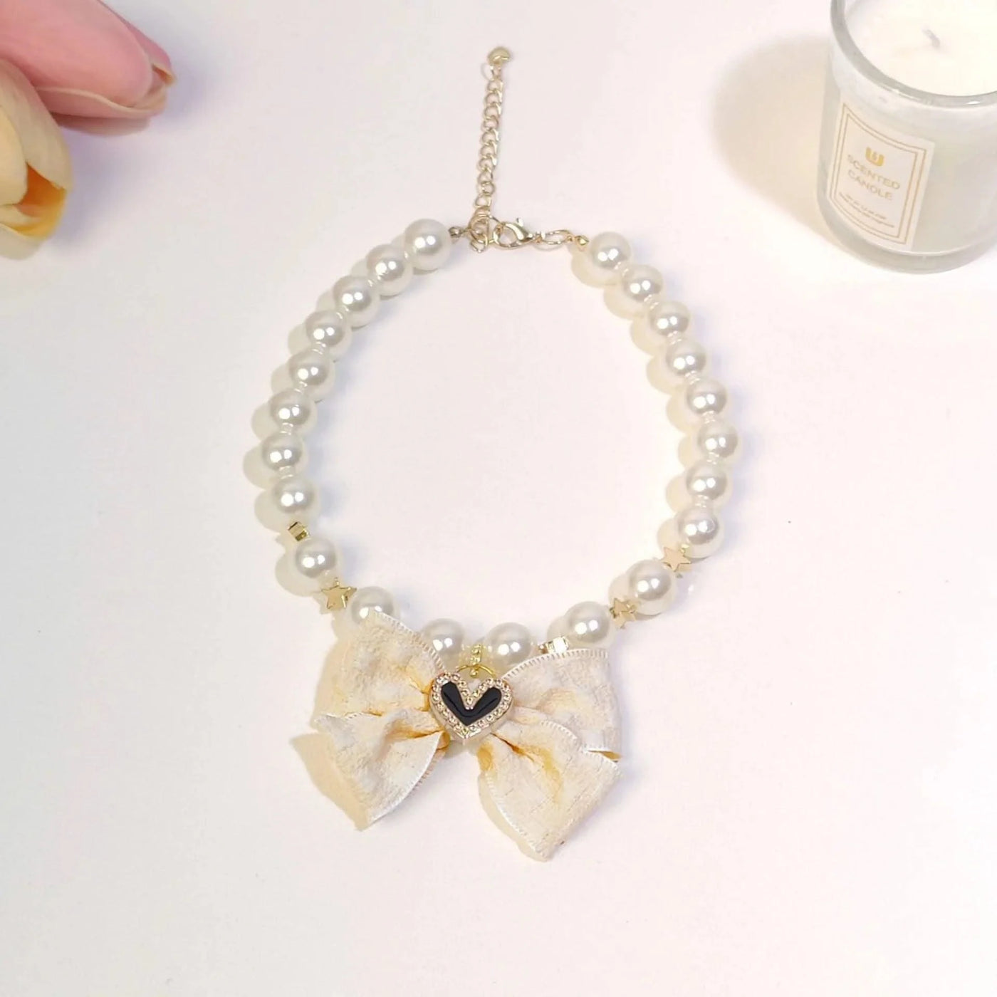 Pet pearl necklace, cat collar cat neck accessories Cat bib Pet dog small accessories neck jewelry, Valentine's Day New Year fur