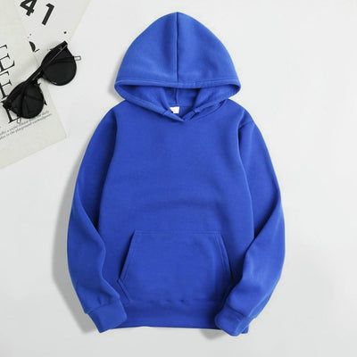 Women Sweatshirt Autumn Hoodie Hooded Solid Color Drawstring Patch Pocket Pullover Long Sleeve Loose Soft Warm Lady Hoodies