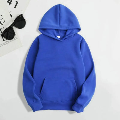 Women Sweatshirt Autumn Hoodie Hooded Solid Color Drawstring Patch Pocket Pullover Long Sleeve Loose Soft Warm Lady Hoodies