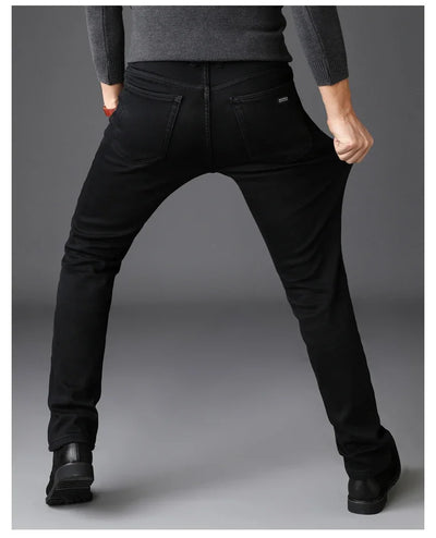Men Classic Advanced Fashion Brand Jeans Jean Homme Man Soft Stretch Black Biker Masculino Denim Trousers Mens Pants Overalls
