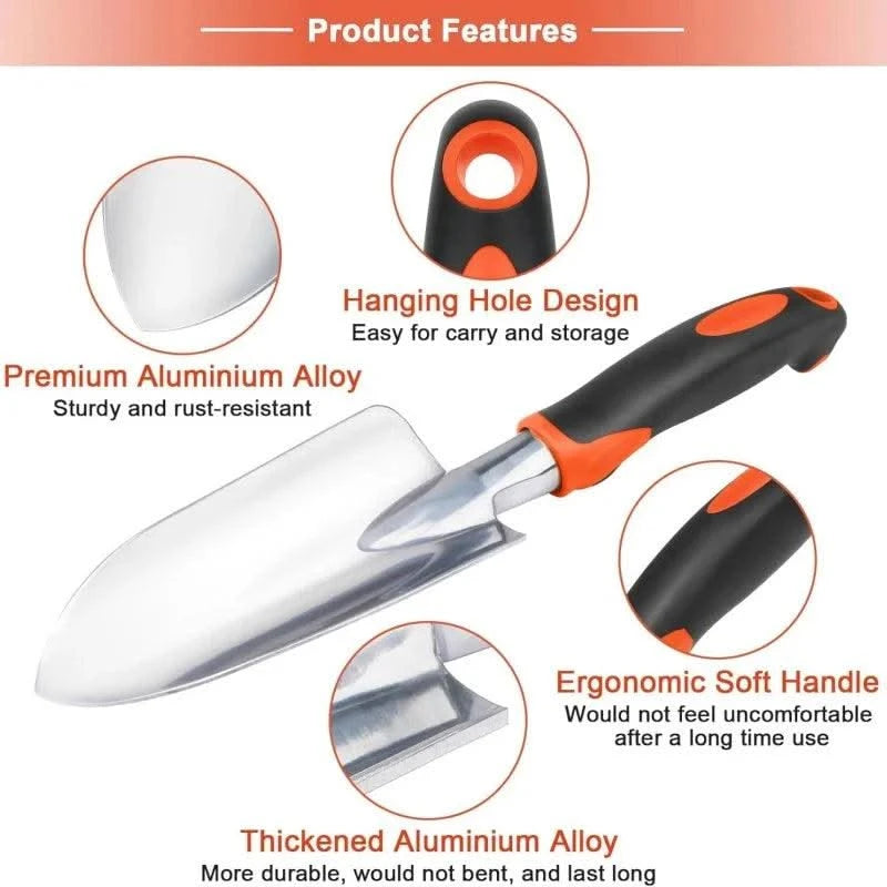 Garden Tools Set 3 Pack Heavy Duty Gardening Tool Set Include Garden Shovel Transplant Trowel and Hand Rakefor Planting