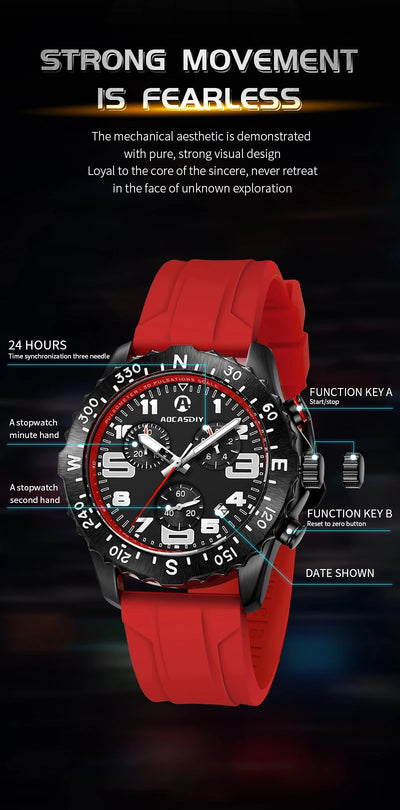 Men’s Watches Top Brand Big Sport Watch Luxury Men Quartz Wrist Watches Chronograph Male Clock Endurance Watch Wristwatches