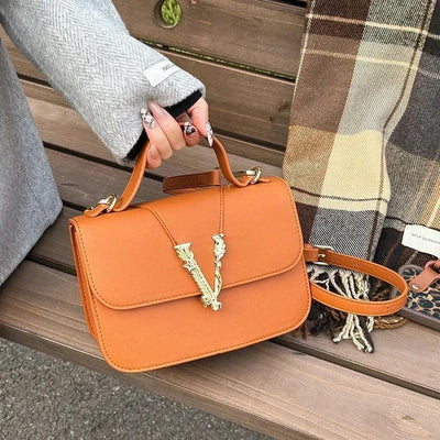 Designer 2025 Women's Luxury Solid Color Leather Handbag Fashion Crossbody Shoulder Purse Elegant Tote Handbag