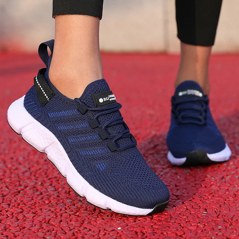 Women's Running Shoes Breathable Mesh Fabric Fashionable Sneakers Lightweight Casual Versatile Luxurious Men's Tennis Flat Shoes
