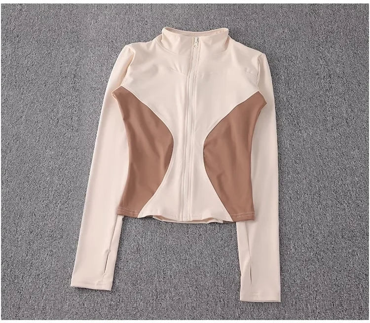 2024 long-sleeved sports sweater gym tops fitness sports jacket new women yoga jackets