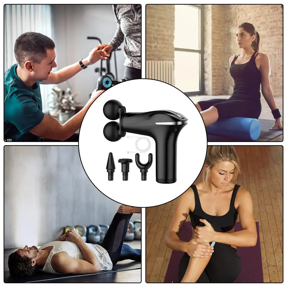 Massager Cordless Double-Headed Electric Smart Vibration Portable Muscle Massager Handheld Back Massager Electric Smart Portable