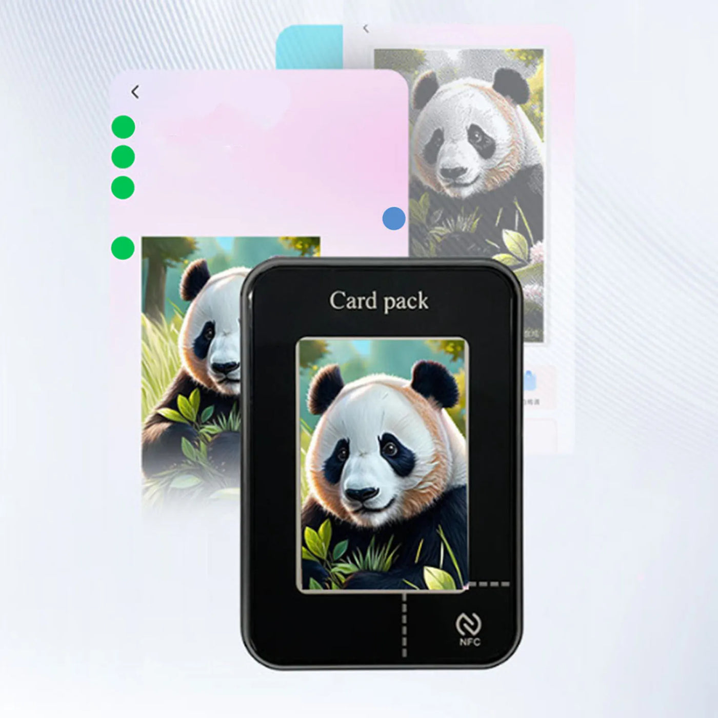 Magnetic Phone Card Wallet Holder Compact DIY Projection Multifuncitonal NFC Magnetic Phone Wallet Ink Screen for Mobile Phone