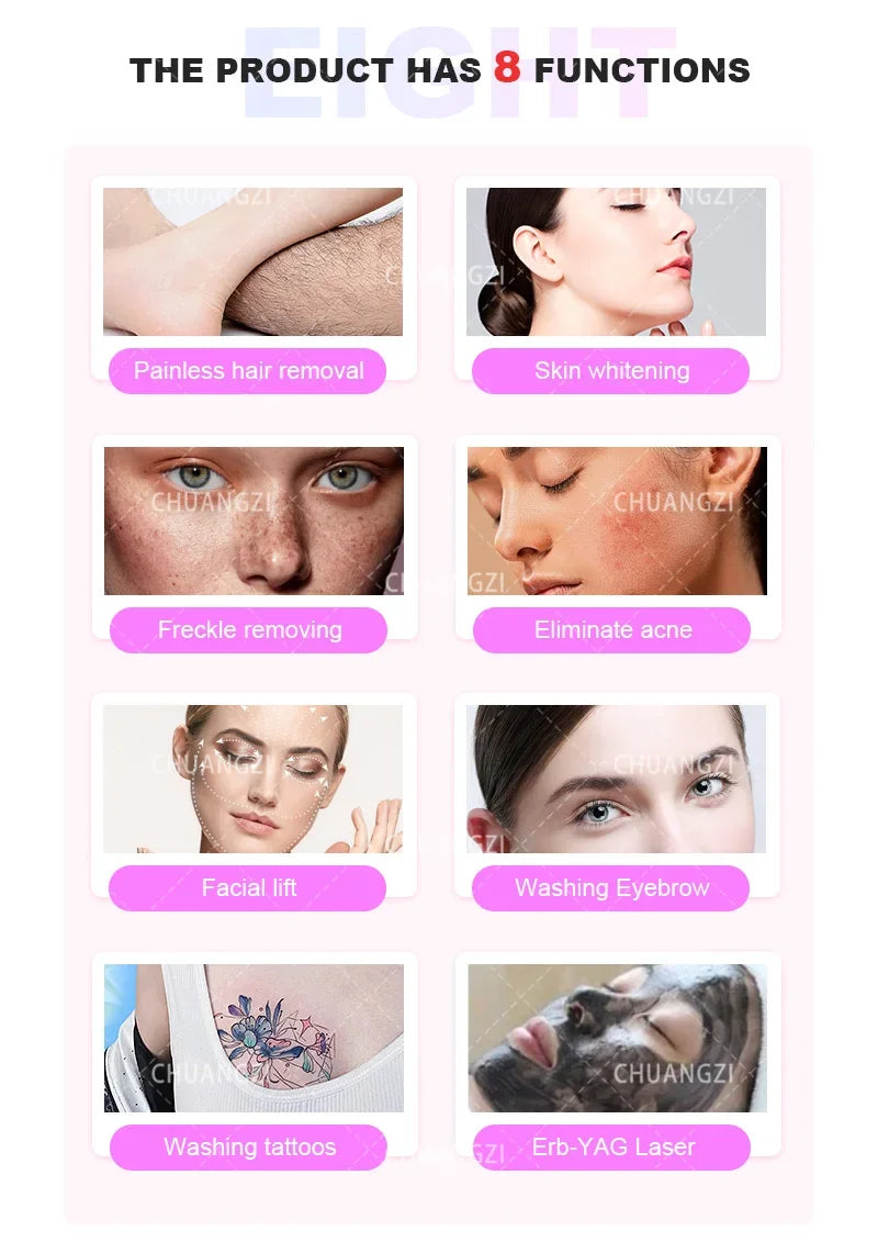 IPL OPT Laser Hair Removel Machine for Women 3 IN 1 ND YAG Q Switch Tattoo Removal Professional RF Face Lift Skin Tight Device