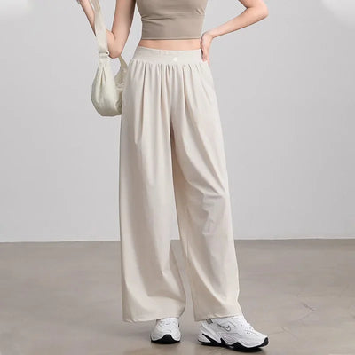 Women's High Waisted Hip Lifting Yoga Wide Leg Pants Athletic Casual Fitness Pants