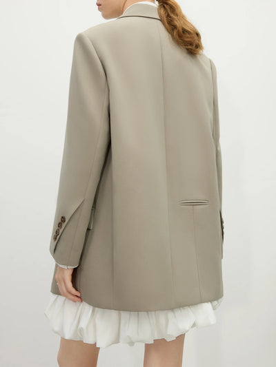FSLE Chic Double-breasted Casual Blazer Jacket for Women Spring 2025 New Style High-end Loose Lazy Style Top 25FS11097