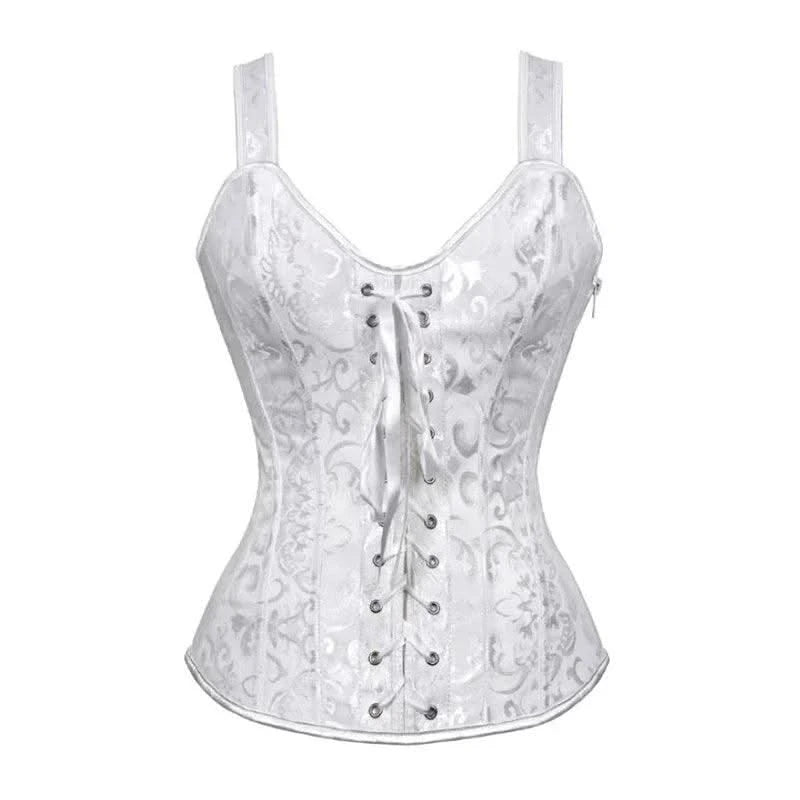 Women Corset with Straps Black Overbust