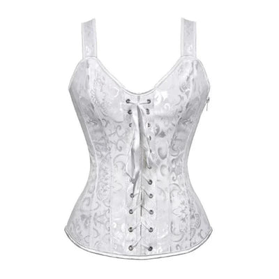Women Corset with Straps Black Overbust