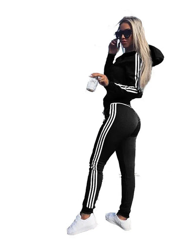 Women Tracksuits Fall Fashion Sweatpants And Hoodie Set Sweatsuit 2 Piece Set Casual Workout Fitness Training Women'S Jogger Set