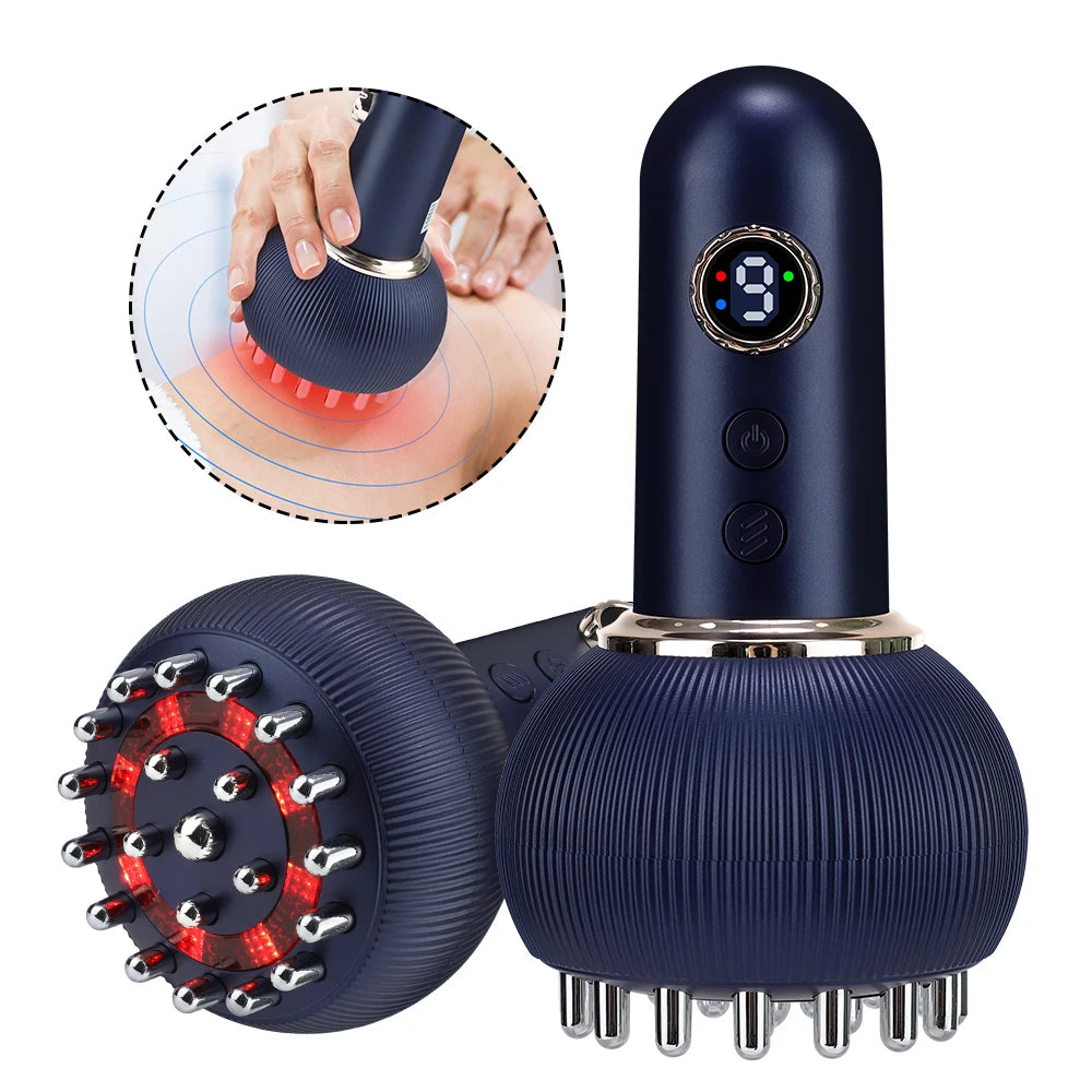 Wireless Guasha Massager Body Shaping Heating Meridian Scraping Brush Lymphatic Drainage Machine Fat Burner Rechargeable