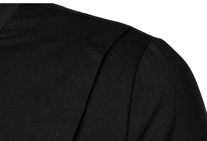 Men Clothing T Shirt High Street Streamer Functional Tactics Personalized Zipper Crewneck T-shirts Black Hip Hop Punk Camisetas