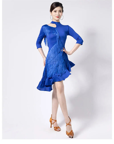 Fashion Latin Dance Wear for Women Latin Dresses Fringes Ballroom Practice Clothes Salsa Samba Dance Costumes
