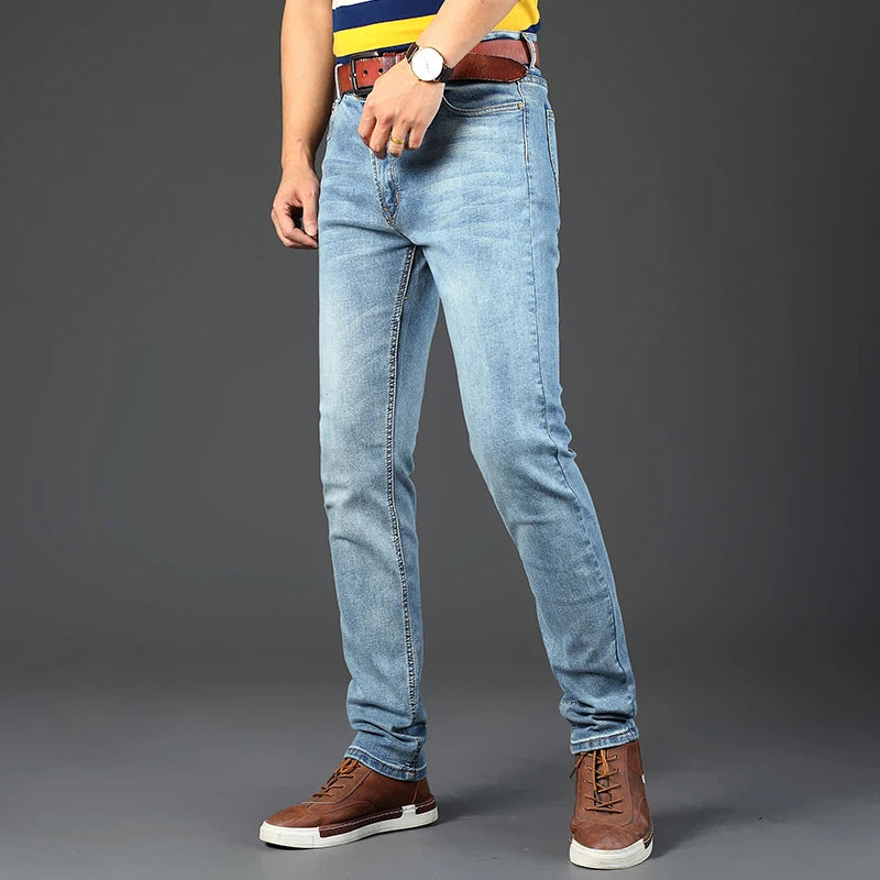 Classic Business Casual Jeans Men 2025 New Fashion Retro Slim Stretch Denim Trousers Male High Quality Luxury Pants Men Clothing