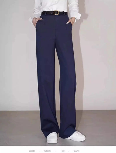 Suit Wide-Leg Pants for Women High Waist Temperament Drooping Wide-Leg Pants 2024 Spring New Loose Casual Trousers Ins