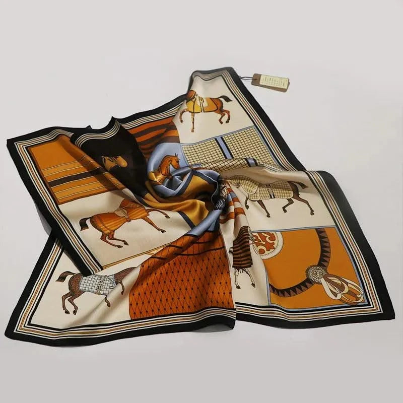 Nordic style square scarf, autumn and winter silk scarf