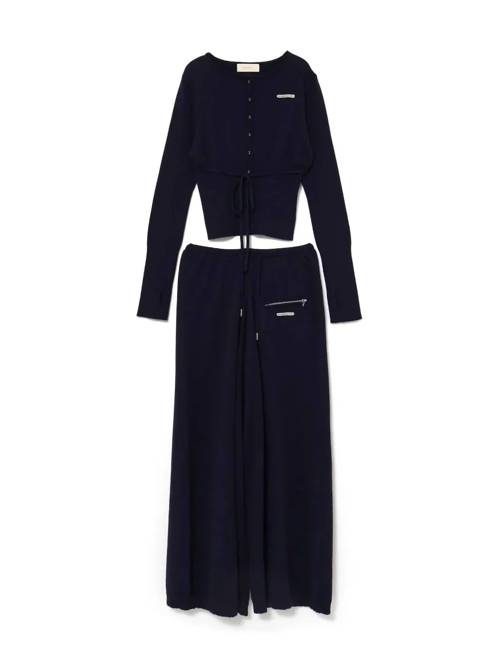 2025 Autumn Winter Japanese Style Sweet Slim Fit Knitted Cardigan Top Long Sleeves Wide Leg Casual Pants Set Outfits For Ladies