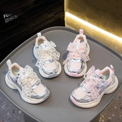 Children Sports Shoes 2025 New Spring Autumn Boys White Shoes Girls Breathable Mesh Casual Soft Sole Sneakers Kids Running Shoes