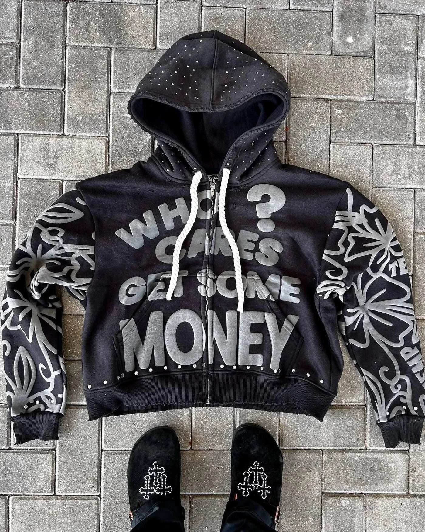 New Zipper Hooded sweatshirt  American Hip Hop Trend Fashion Alphabet Design Retro Hooded Long Sleeve Men Women Street Wear