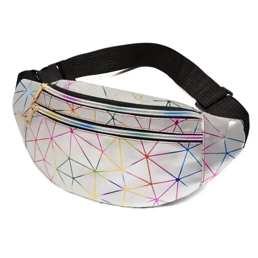 New Fashion Women Waist Packs Fanny Pack Pouch Hip Purse Satchel Laser Belt Bags Geometric Patterns Wallet