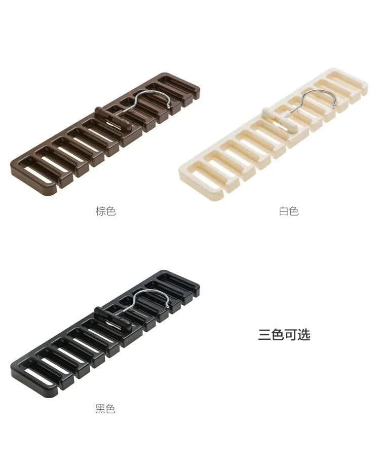Tie Belt Hanger Wardrobe Closet Belts Scarf Hanging Organizer Rotating 10 Card Slots Storage Holder Rack Hook Bedroom Home Items