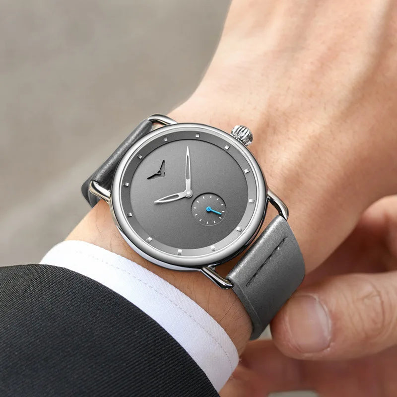 high-end Men's Watch Light Luxury Brand Business Trend Simple Leisure Belt Waterproof Meale Fashion Quartz Watches ﻿ Gift
