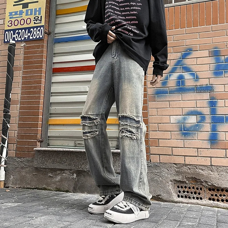 Men Clothing 2025 Y2K Fashion Stretch Slim Ripped Jeans Pants Vintage Skinny Biker Denim Trousers Ankle Zipper Ropa Hombre Jeans