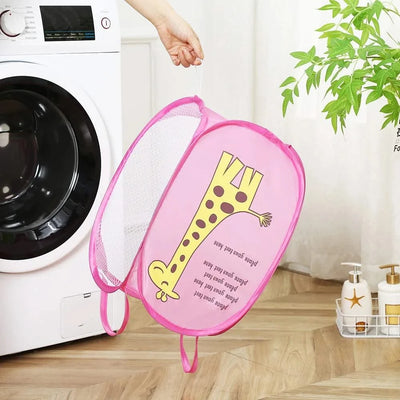 Home essential  Dirty Clothes Folding Storage Basket Household Childrens Toy Storage Box Open Mesh Sorting Basket
