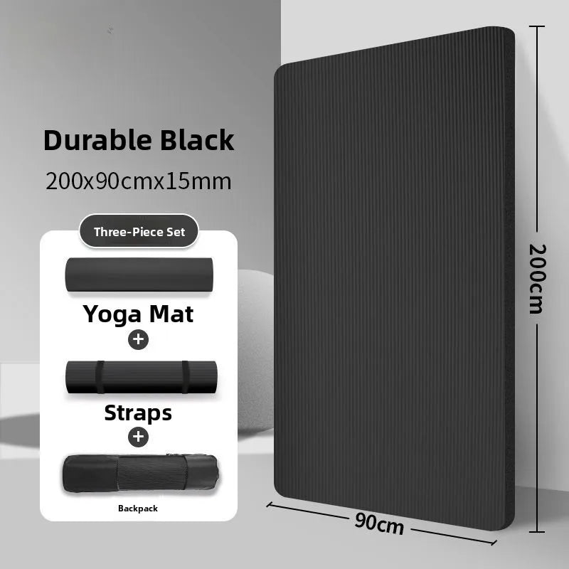 Men's Fitn Yoga Mat Thiened 20mm Wide Long Anti-slip Sports Yoga Mat Home Use Exercise Equipment l Rubber Pure Color